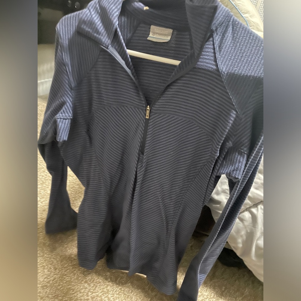 Blue stripped half zip lightweight jacket size medium